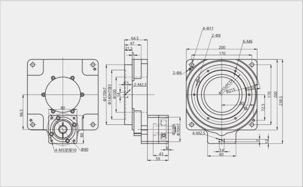 Precision Hollow Rotating Platform Reducer Electric Rotary Table